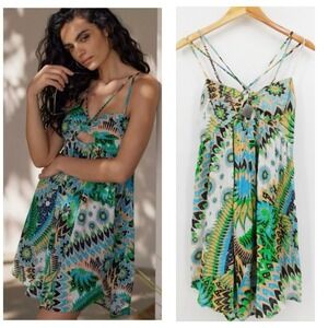 Daily Practice Anthropologie Mini Dress Multicolor Strappy‎ Casual Bohemian